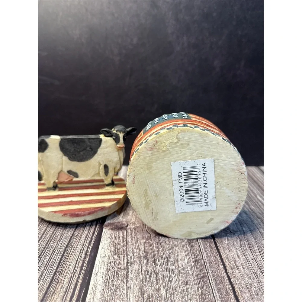 Vintage American Cow Trinket Round Dish. See Pics